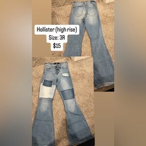 Hollister flared patched pants
